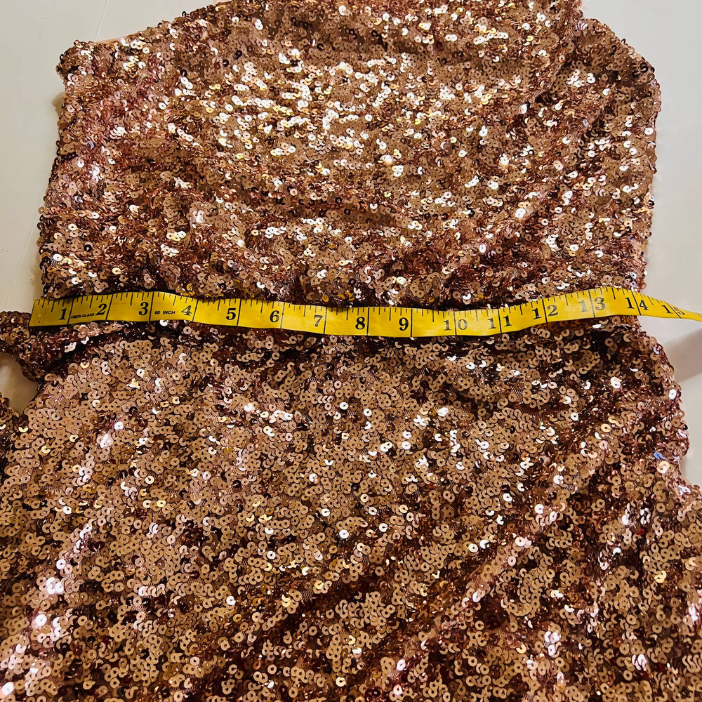 Aidan Mattox One Shoulder Sequin Tie Side Dress Size 6 - Picture 5 of 7